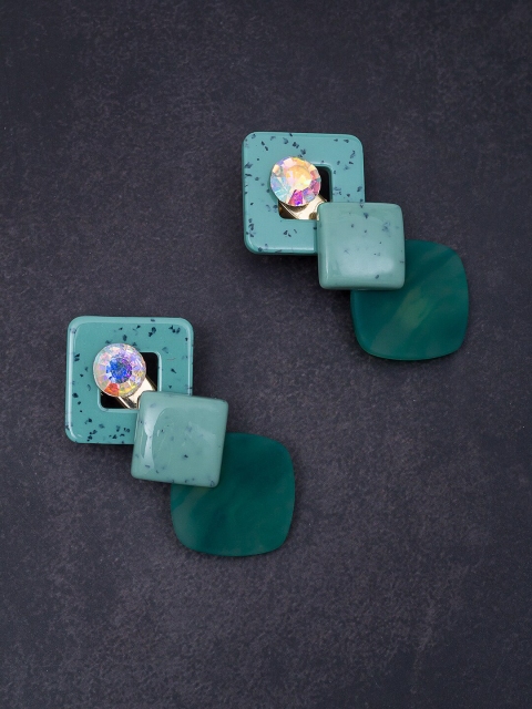 

Golden Peacock Green Embellished Alligator Hair Clip