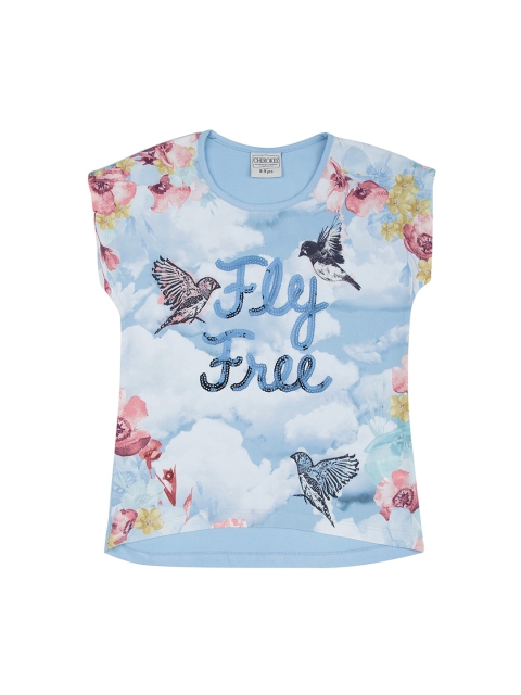 

Cherokee Girls Blue Printed Top