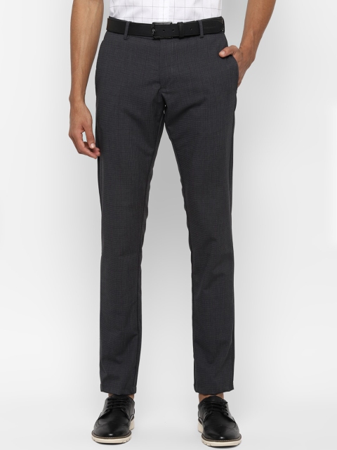 

Allen Solly Men Grey Slim Fit Self Design Formal Trousers