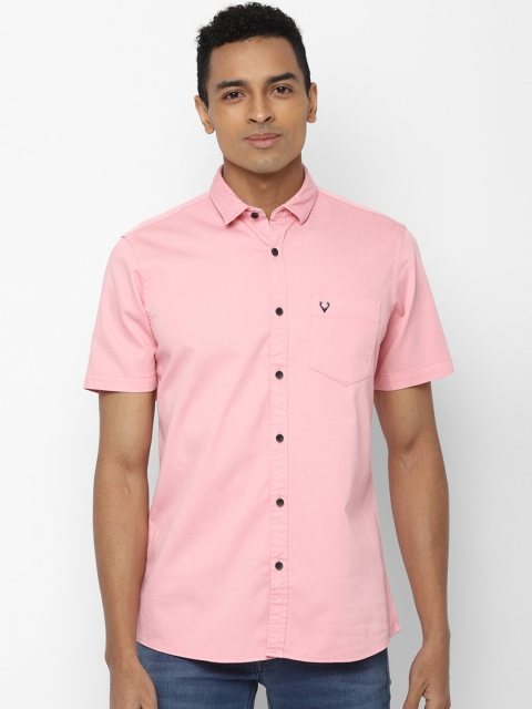 

Solly Jeans Co. Men Pink Regular Fit Solid Casual Shirt