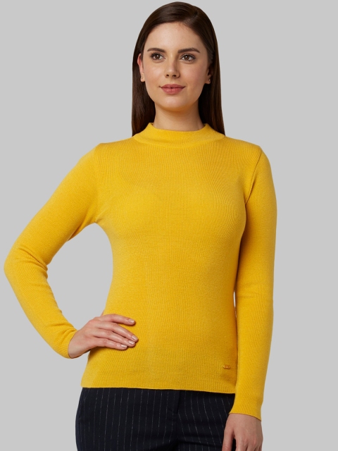 

Park Avenue Woman Women Yellow Solid Front-Open Sweater