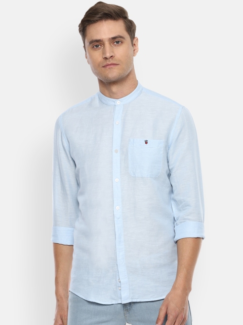 Louis Philippe Jeans Men Blue Slim Fit Solid Casual Shirt