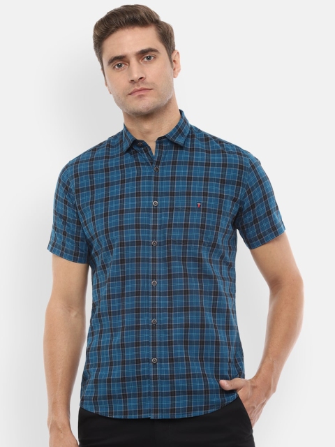 

Louis Philippe Sport Men Blue Slim Fit Checked Casual Shirt