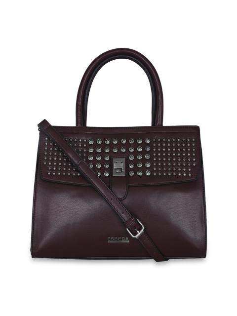 ESBEDA Maroon Embellished Handheld Bag