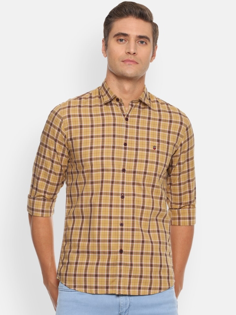 

Louis Philippe Sport Men Beige & White Slim Fit Checked Casual Shirt