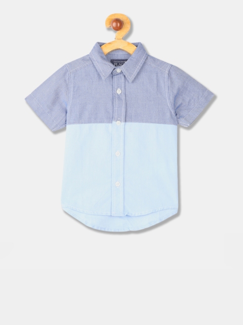 

The Childrens Place Boys Blue Regular Fit Colourblocked Casual Shirt