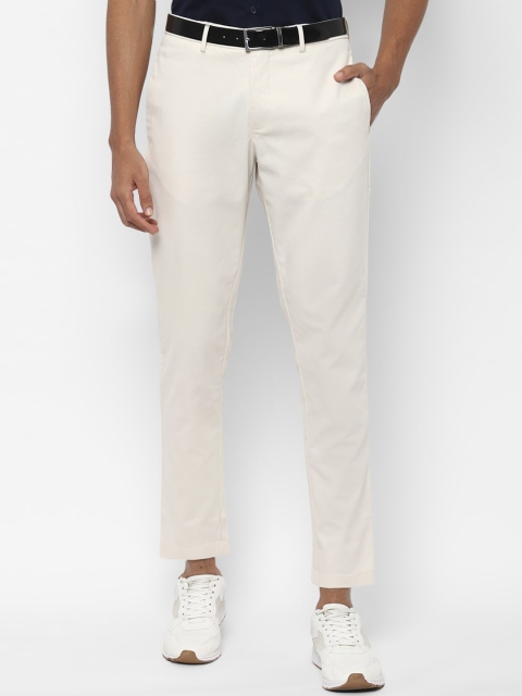 

Allen Solly Men White Slim Fit Solid Regular Trousers