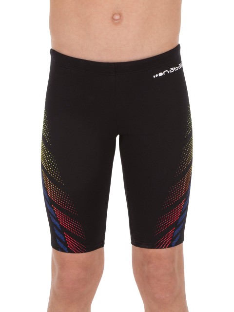 

Nabaiji By Decathlon Kids Black Printed Swim Jammer Shorts