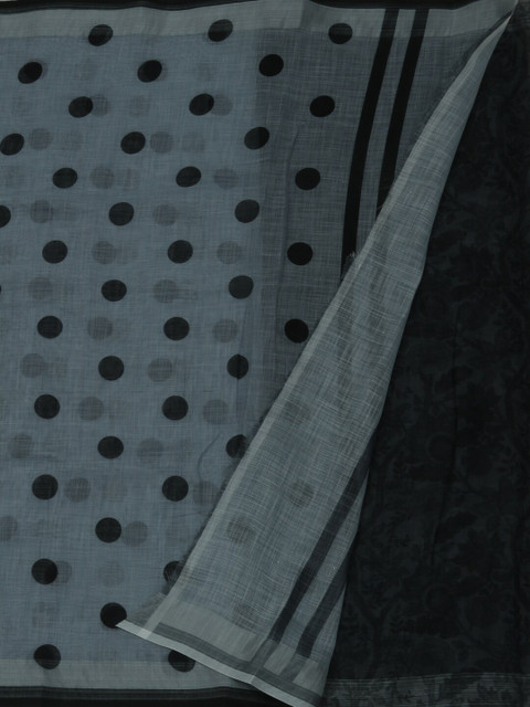 

Pothys Grey & Black Linen Blend Printed Saree