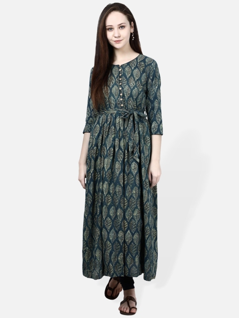 

Molcha Women Green Printed Maxi Dress