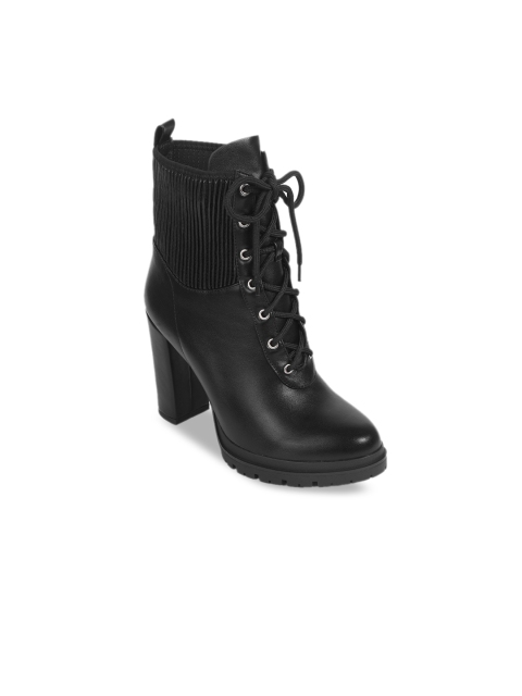 Sole To Soul Women Black Solid Heeled Boots