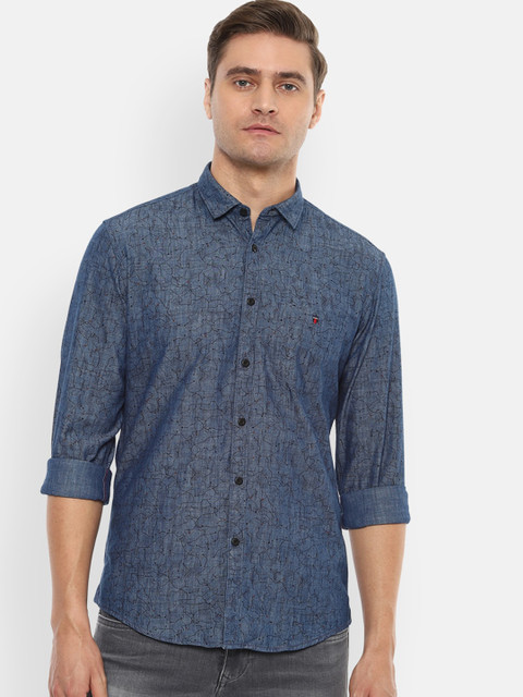 

Louis Philippe Jeans Men Navy Blue Slim Fit Printed Casual Shirt