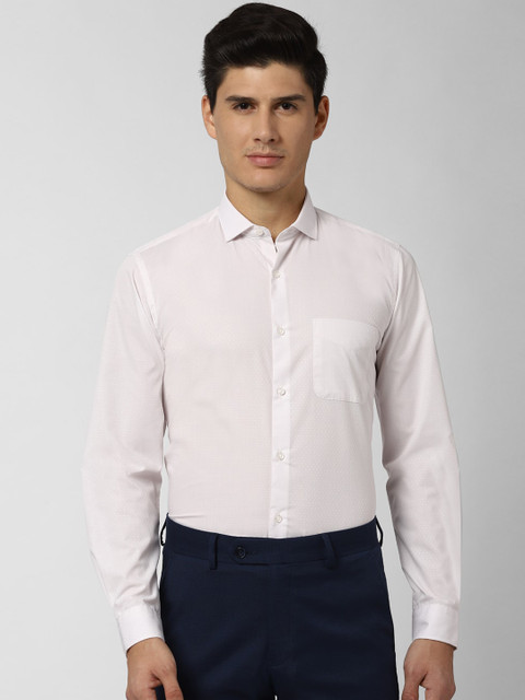 

Peter England Men White Slim Fit Self Design Formal Shirt