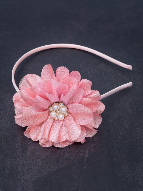 Golden Peacock Women Pink Embellished Hairband