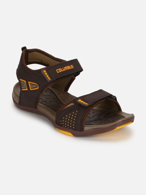 

Columbus Men Brown Solid Sports Sandals