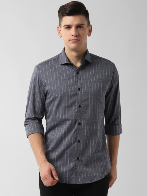 

Peter England Men Grey Slim Fit Striped Casual Shirt