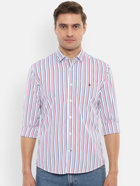 

Louis Philippe Sport Men White & Pink Slim Fit Striped Casual Shirt