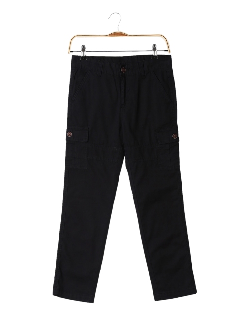 

Cherokee Boys Black Regular Fit Solid Cargos