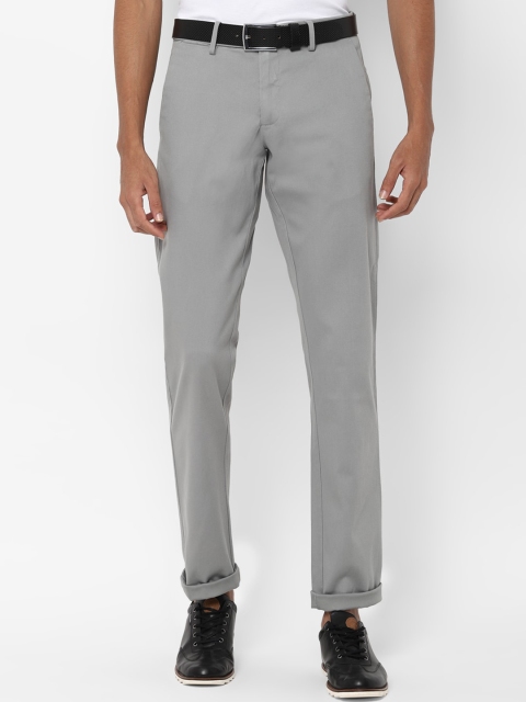 

Allen Solly Men Grey Slim Fit Self Design Regular Trousers