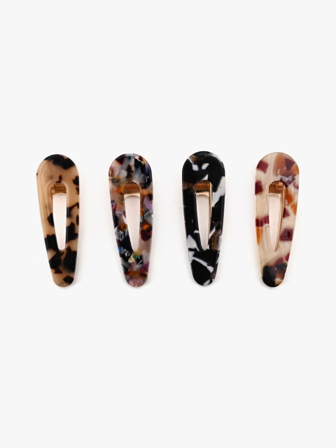 

BuckleUp Women Pack of 4 Tic Tac Hair Clips, Brown