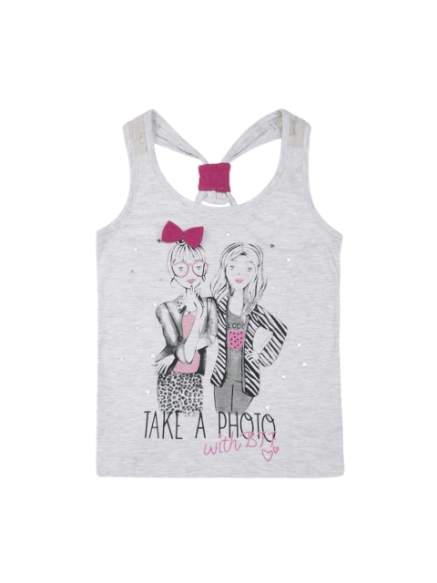 

Cherokee Girls Grey Printed Tank Top