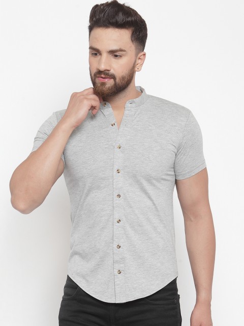 

GESPO Men Grey Regular Fit Solid Casual Shirt