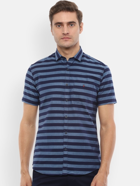 

Louis Philippe Sport Men Blue Slim Fit Striped Casual Shirt