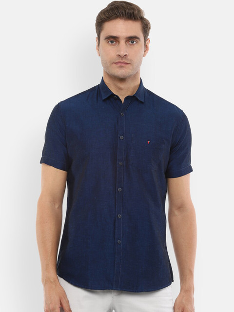 

Louis Philippe Sport Men Navy Blue Slim Fit Solid Casual Shirt