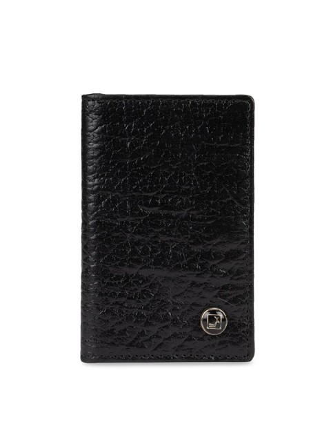 

Da Milano Men Black Textured Genuine Leather Two Fold Wallet