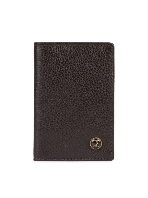 

Da Milano Men Brown Textured Leather Card Holder