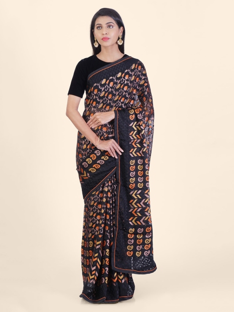 

Hastakala Multicoloured Woven Design Brasso Saree, Multi