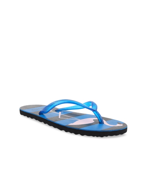 

SALARIO Women Blue Printed Thong Flip-Flops