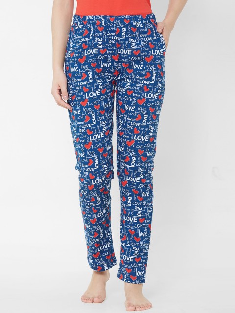 

Sweet Dreams Women Blue & Red Printed Lounge Pants