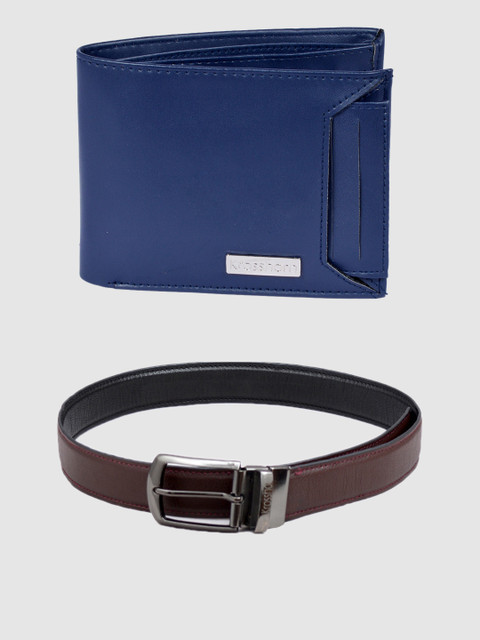 

Krosshorn Men Blue Leather Accessory Gift Set