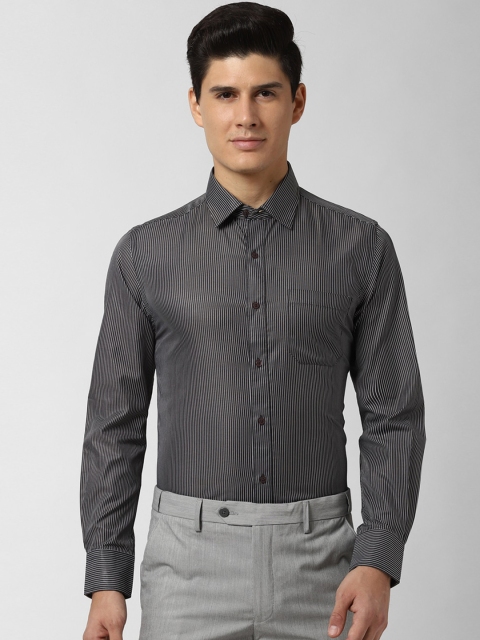 

Peter England Men Grey Slim Fit Striped Formal Shirt