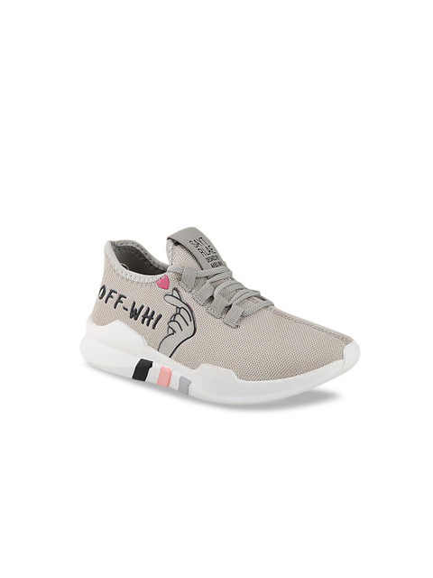 

Shoetopia Girls Grey Woven Design Synthetic Mid-Top Sneakers