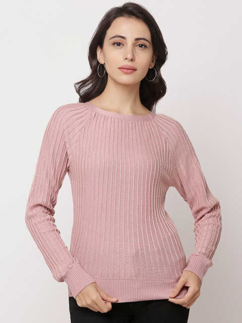 

Globus Women Pink Self Design Sweatshirt