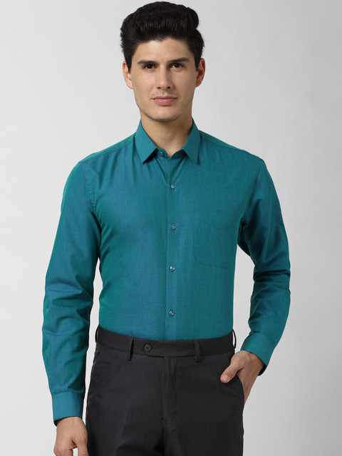 

Peter England Men Teal Blue Regular Fit Solid Formal Shirt