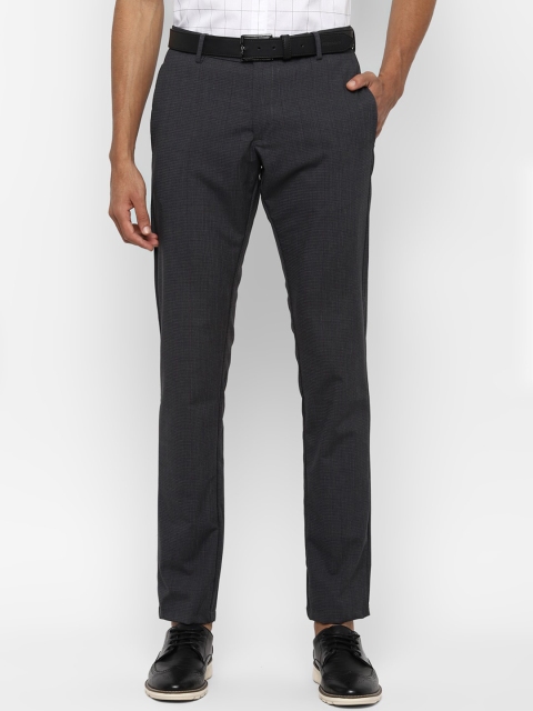 

Allen Solly Men Grey Slim Fit Checked Formal Trousers