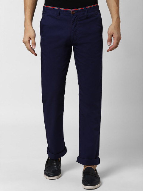 

Peter England Casuals Men Navy Blue Slim Fit Solid Regular Trousers