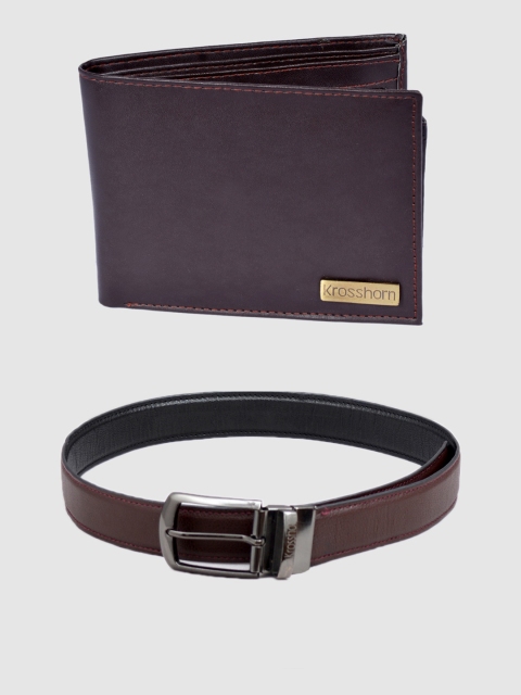 

Krosshorn Men Brown Solid Accessory Gift Set