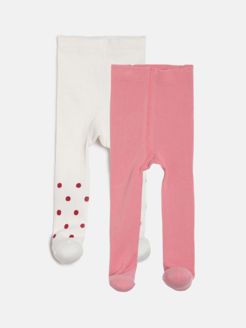 

MINI KLUB Girls Pack of 2 Pink & White Stockings