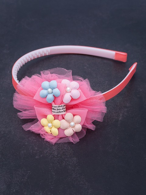 

Golden Peacock Pink Embellished Hairband