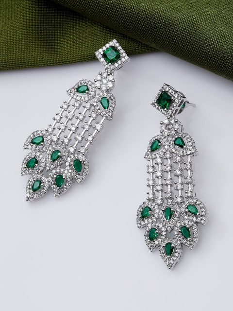 

Luxury By ZeroKaata Silver-Toned Drop Earrings