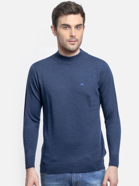

Monte Carlo Men Blue Pure Wool Pullover Sweater