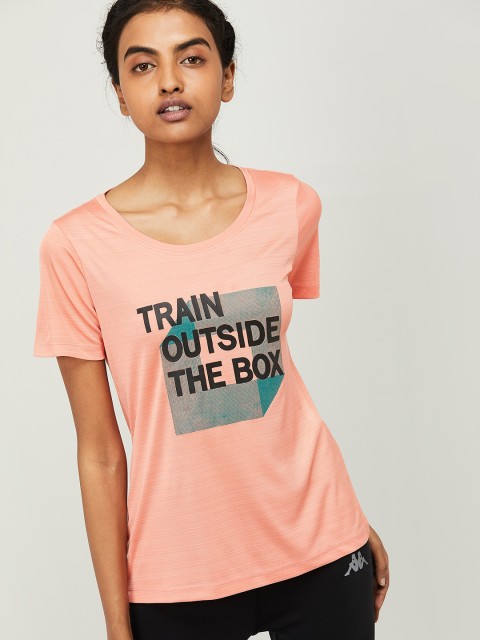 

Kappa Women Orange Printed Round Neck T-shirt
