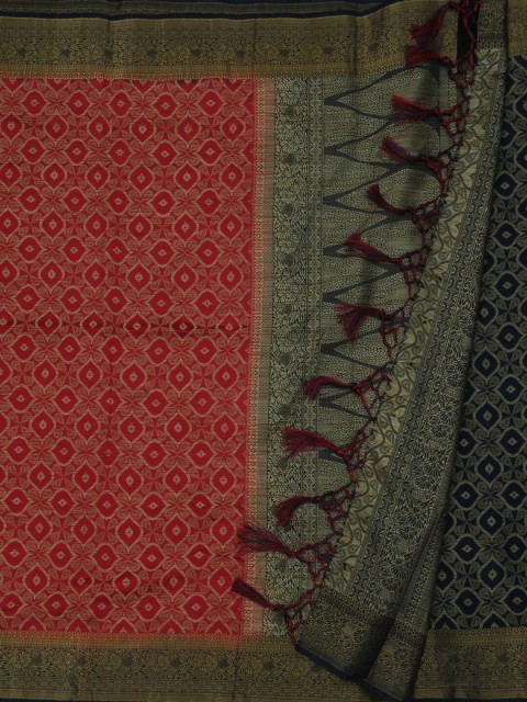 

Pothys Red & Green Jute Silk Woven Design Saree