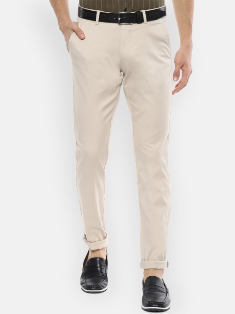 

Van Heusen Sport Men Beige Slim Fit Solid Regular Trousers