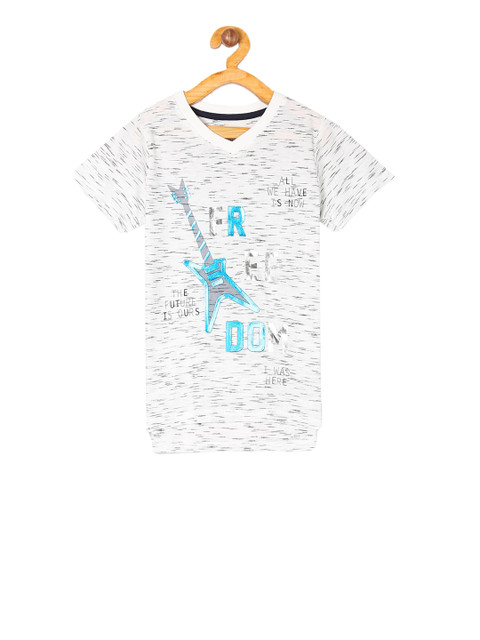 

Cherokee Boys Off-White Printed V-Neck T-shirt