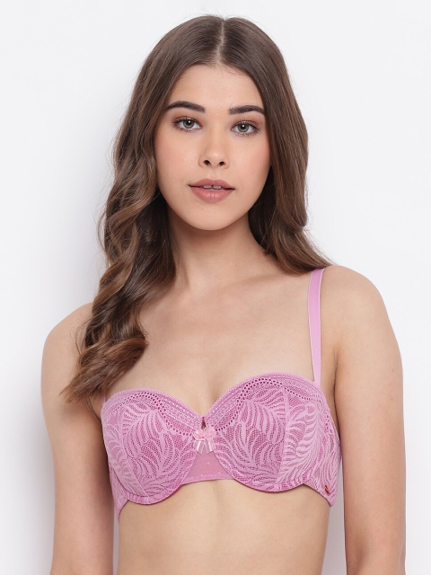 

Enamor Pink Underwired Lightly Padded Medium Coverage Plunge Bra F044, Lavender